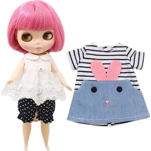 Outfits for Blyth doll cute clothes overalls,cat bag,spot skir for the Plump doll cute dressing Factory Blyth