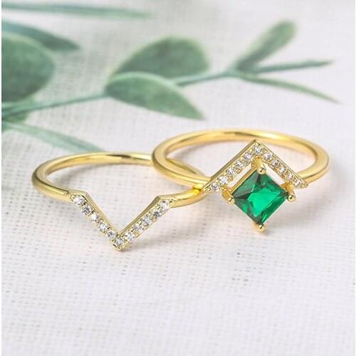 Unusual Free Collocation Rings For Women Light Gold Color Finger Jewellry Ring Female Accessories Trendy Dating Jewelry R293R295