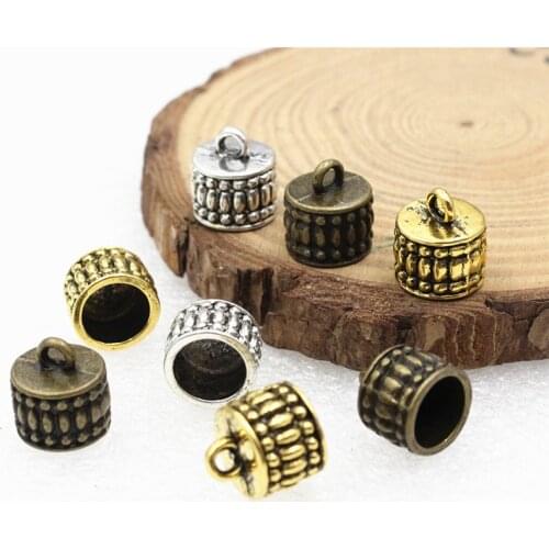 Fit 8mm Cord Crimp End Caps Buckle Tips for Necklace Bracelet Ropes Cords,DIY Accessories approx 11x12mm 20pcs/lot (K00518)