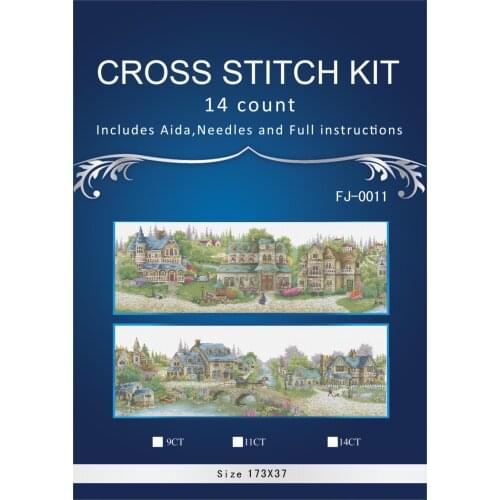 Oneroom Top Quality popular counted cross stitch kit a green village country countryside city town house home dome