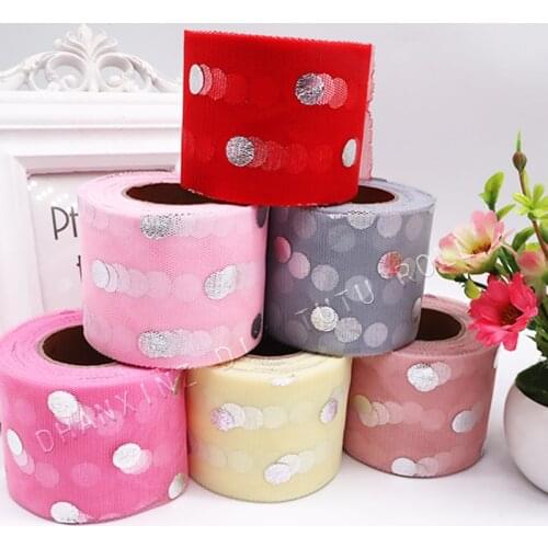 Glitter Sequin Tulle Ribbon Roll 25Yards 6cm/10cm Spool Tutu Wedding Decoration Organza Laser DIY Crafts Birthday Party Supplies