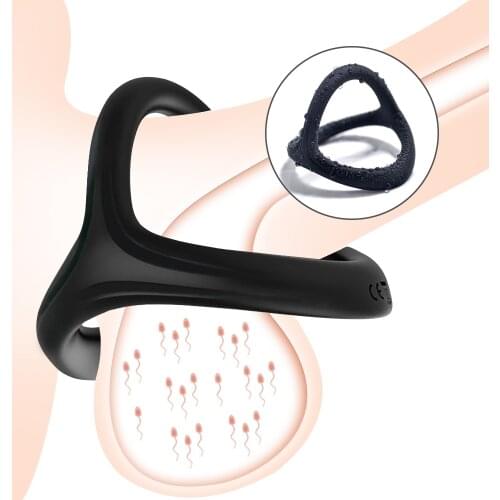 3 in 1 Silicone Penis Ring Sex Toys for Men 18+ Soft Cock Ring Erection Enhancing Trainer Delay Ejaculation Scrotum Masturbator