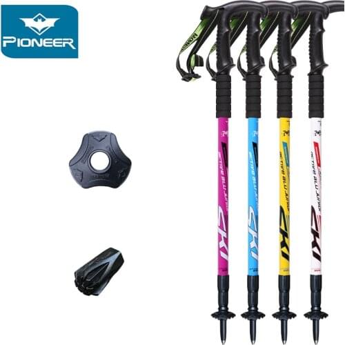 Trekking Pole With Antishock System Telescopic Collapsible And Ultralight For Hiking Mountaining Backpacking Camping Walking