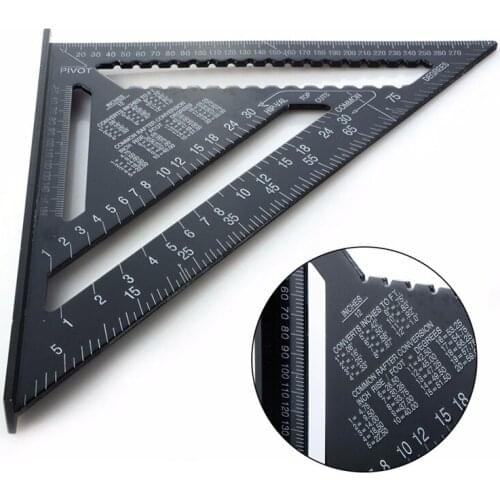 7inch/30cm Aluminum Alloy Triangle Angle Ruler Squares For Woodworking Square Angle Protractor Measuring Tools Rulers