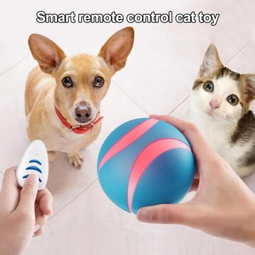 Smart Pet Toys Remote Control USB Electric LED Flashing Dog Jumping Ball Toy Cat Dog Interactive Toys Training Ball For Dogs Cat