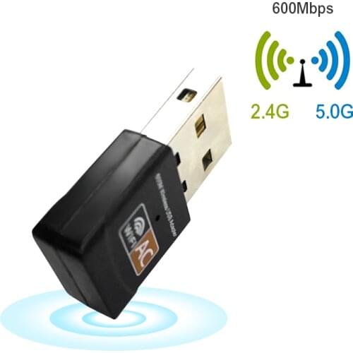 600Mbps Wireless USB wifi Adapter AC600 2.4GHz 5GHz WiFi Antenna PC Mini Computer Network Card Receiver Dual Band 802.11b/n/g/ac