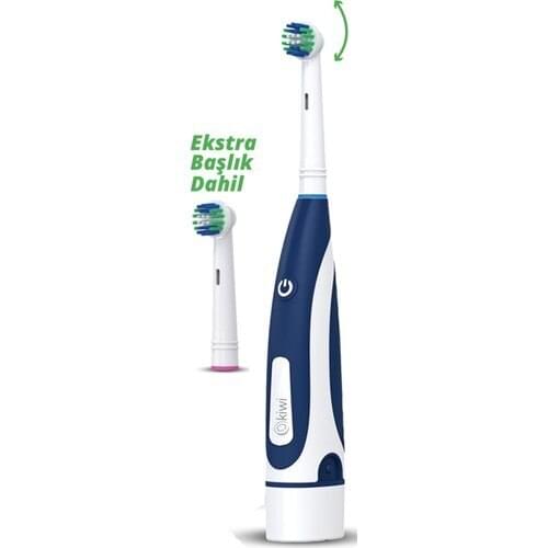 Kiwi Ktb 6005 Battery Powered Rotary/Rotating Head Toothbrush + Replacement Head
