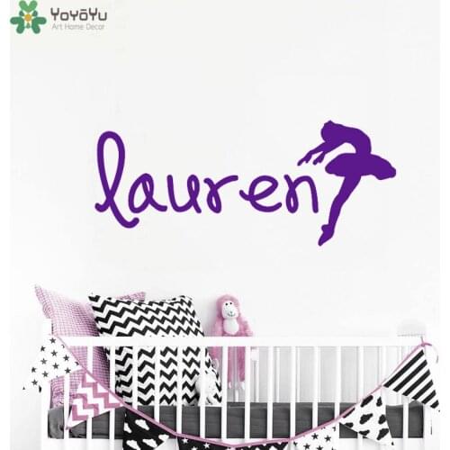 YOYOYU Wall Decal Ballet Personalized Name Sticker Ballerina Vinyl Wall Stickers For Girls Bedroom Removable Home Decor SY639