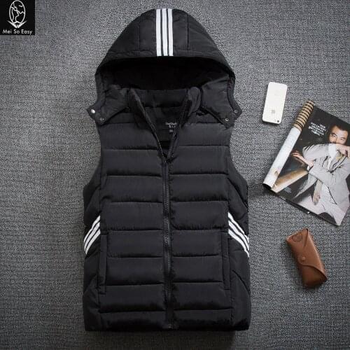 New arrival waistcoat with a hood vest wadded jacket mens coat warm winter super large Plus size XL - 5XL 6XL 7XL 8XL