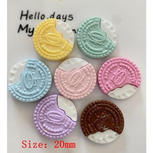 Resin Miniature Cream Biscuit Flatback Cabochons Simulation Fake Food Scrapbooking DIY Embellishment Decoration Crafts 20Pcs