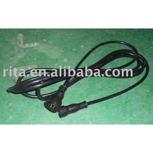 2.0m long 4 corn waterproof cable(0.75sqm);black color,one end male,the other end female connector