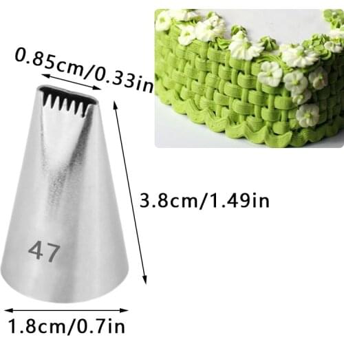 47# Basket Weave Flower Tool Fondant Baking Pastry Nozzle Stainless Steel Icing Cream Tips Reusable Kitchen DIY Cake Decoration