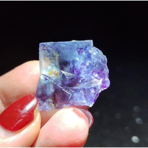 5.4gNatural blue Fluorite Crystal mineral stone home decoration aura meditation healing chakra teaching collection