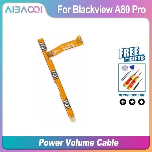 AiBaoQi New Original Power On/Off+Volume FPC Key Up/Down Button Flex Cable FPC For Blackview A80 Pro Phone