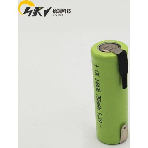 2PCS 750mAh 3.2V 14430 lithium iron phosphate rechargeable battery LiFePO4 battery For LED flashlight digital equipment welding