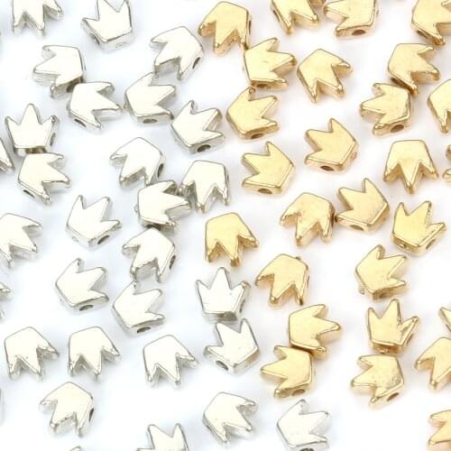 200Pcs/lot 6x5mm Inside Hole CCB Cross Gold Silver Color Loose Spacer Acrylic Beads DIY Jewelry Making Findings Charm Beads