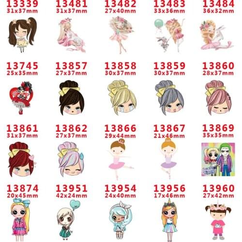 Free shipping 30 pcs planar resin cartoon girl resin pr13339