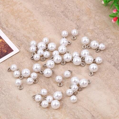 50pcs Imitation Pearl Beads Charms Pendant For Jewelry DIY Making Necklace Bracelet Earrings Accessories