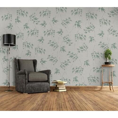 Decorative wallpaper Small bamboo leaf flower background wall painting