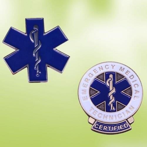 EMS EMT Emergency Medical Technician snake Caduceus symbol enamel pin nursing ambulance support paramedics Rescue brooch