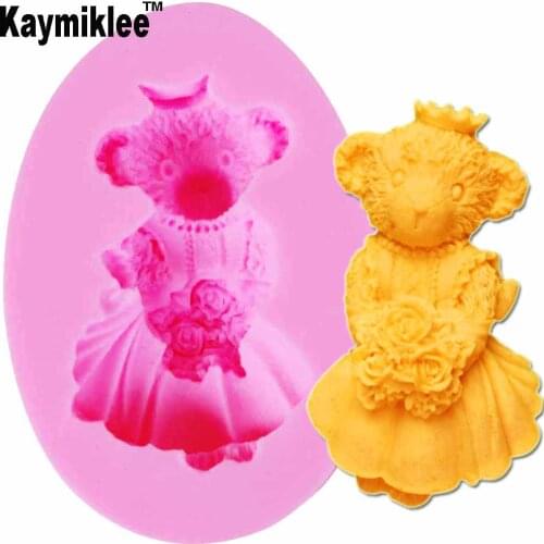 Bear Girl Doll Silicone Mold Fondant Mould Cake Decorating Tools Candy Jelly Jello Chocolate Gumpaste,Sugarcraft Mold M888