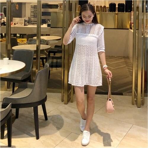 Cotton Crocheted Lace Beachwear Ladies Fashion Beach Bikini Cover ups