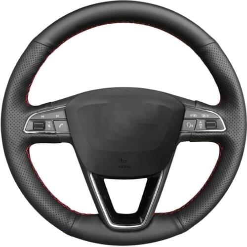 Customized Original DIY Car Steering Wheel Cover For Seat Leon 5F Mk3 Ibiza 6J Tarraco Arona Ateca Alhambra Steering Wheel Braid