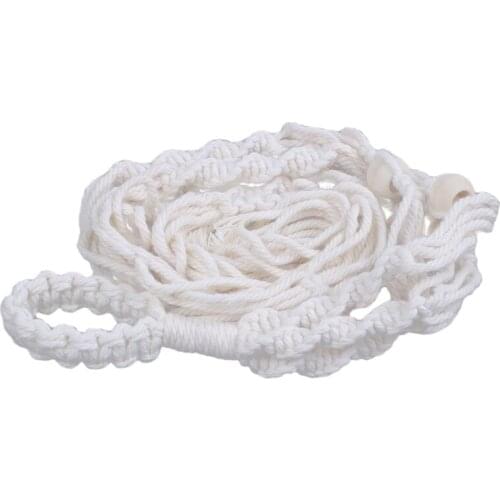 Macrame Plant Hangers Indoor Outdoor Hanging Planter Basket Cotton Rope With Beads 4 Legs 90Cm