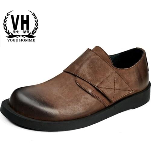 Mens shoes 18 spring British leisure shoes retro large head all-match cowhide breathable sneaker Leisure spring and autumn