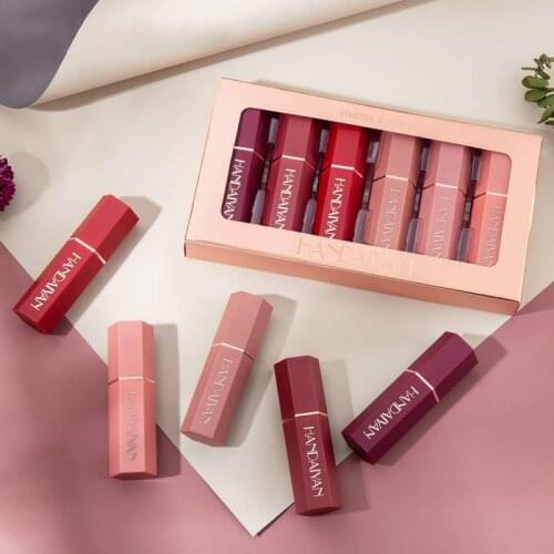 6PCS Matte Lipstick Set Long Lasting Waterproof Easy To Wear Lip Gloss Set Lipstick Pen Cosmetic Makeup Gift Box TSLM1