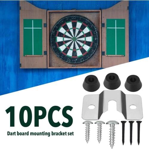 10Pcs/Set Dartboard Mounting Bracket Kit Wall Hanging Portable Dart Board Set with 3 Pads for Cabinet Wall Dart Board Set