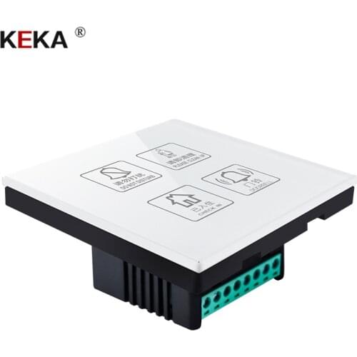 KEKA Hotel Switch smart wall touch switch 4 Gang Do not disturb,Clean up,room,doorbell switch Crystal Glass Panel AC220-250V