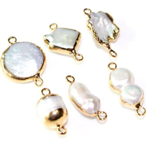 Freshwater Pearl Natural unique Bordure Beads 5pieces /lot for 925 silver jewelry Necklace Earring Bracelet ICNWAY