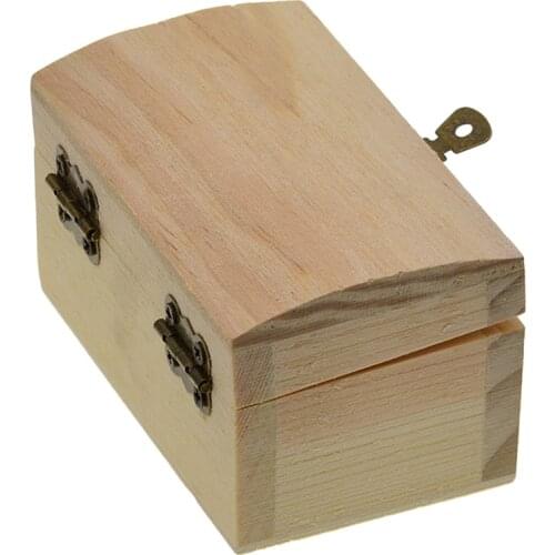 Unfinished Wooden Box, Treasure Case for Jewelry Makeup Trinkets, Home Storage and Organizer Showcase