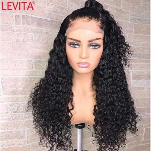 LEVITA afro kinky curly human hair wig 4×4 lace closure wig Brazilian lace front human hair Wigs for women non-remy 150% Density