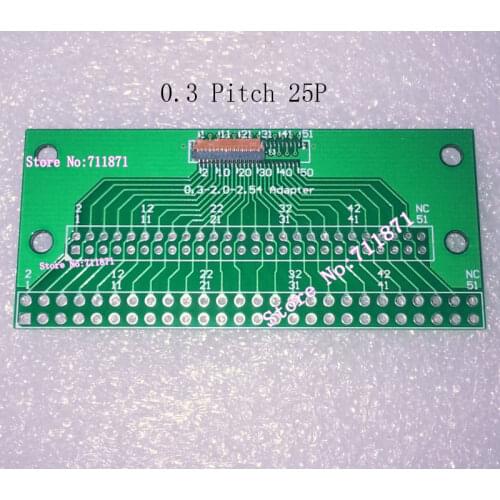 0.3 Pitch 25P FPC DIP Adapter Plate Pitch 0.3 to 2.0 2.54 Adapter 25Pin DIP 0.3 Pitch FFC FPC 25P DIP Weldable connecter