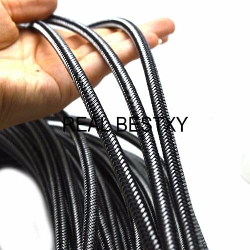 REAL BESTXY 1m/lot 6mm Braided Steel Wire Jewelry Accessories Metal Wire Mesh Bands Woven Ropes Craft Collar Making steel cords