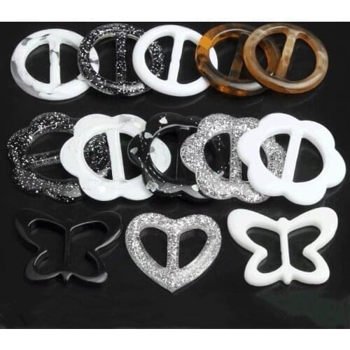 10PCS Resin Waist Buckle T-shirt Corner Adjustment Knotting Buckle Fashion Simple Ribbon Headband Clothing Accessories