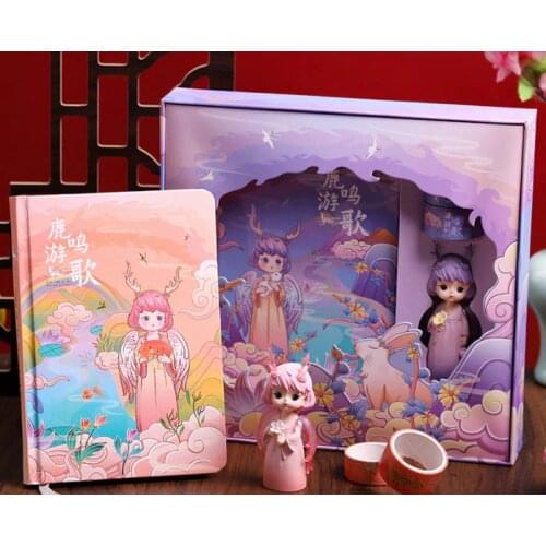 Lovely Baby Girl Hand Account Book Gift Box Package Graduation Gift Birthday Notebook Cartoon Office Stationeries