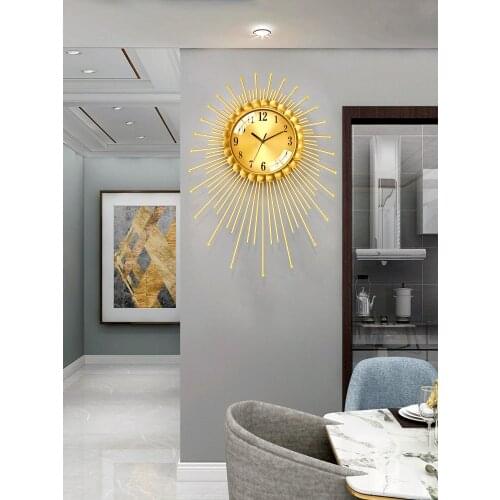 Modern Wrought Iron Wall Clocks Wall Hanging Ornaments Home Livingroom Porch Wall Mural Decoration Hotel Wall Sticker Crafts Art