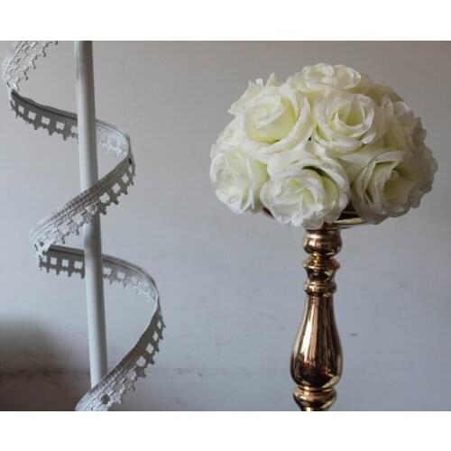 SPR 29cm*10 pcs Rose kissing ball artificial silk flower wedding decoration ivory color-2015 Newly design