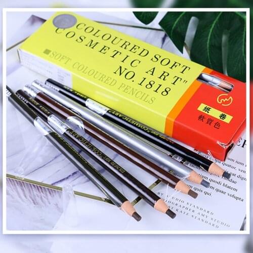 12pcs/lot Longlasting Waterproof Eyebrow Pencil Peeling Off Eye Pencil Easy to Wear Tint Dye Makeup Tools Microblading Supplies