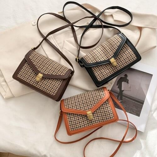 Portable Women PU Leather Shoulder Bags For Women Plaid Pattern Underarm Bags Casual Travel Street Top-handle Bag Clutches 2021