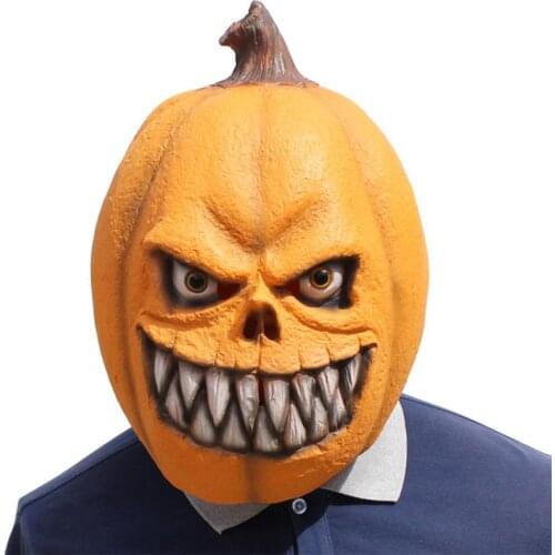 Pumpkin Halloween Carnival Party Spoof Scary Horror Pumpkin Headgear Latex Halloween Cosplay Accessories Carnival Used