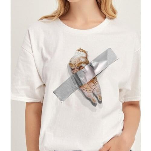 Y2k Women Cowgirl Print Crop Tee Short Sleeve art Tape cat womens T-shirt y2k top summer Kawaii T-shirts Harajuku Woman clothes