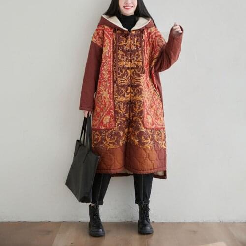 Women Winter Thick Long Padded Coat Parkas Ladies Hooded Outerwear Topcoat Female Loose Patchwork Long Coat 2020