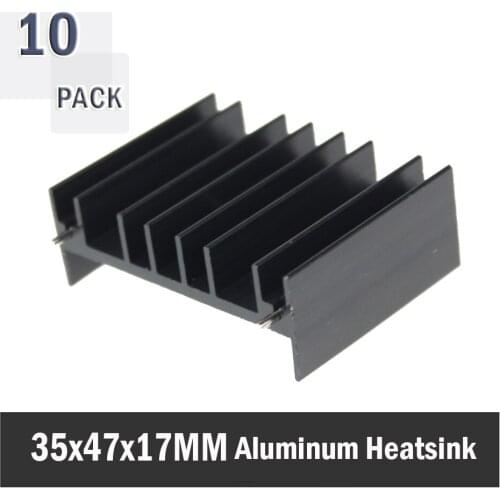 10Pcs Gdstime 35x47x17mm 2PIN Extruded Aluminum Heatsinks IC Radiator MOS Computer Motherboard Heatsinks Cooler