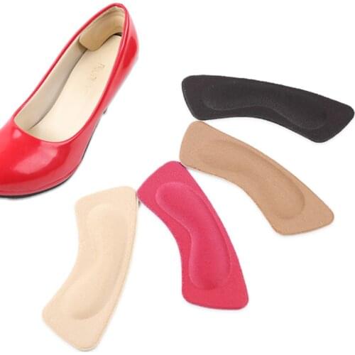 1piar Women Sticky Fabric Shoe Back High Heel Inserts Insoles Pads Cushion Liner Grips Shoes Pads Anti-slip Inserts Heel Sticker
