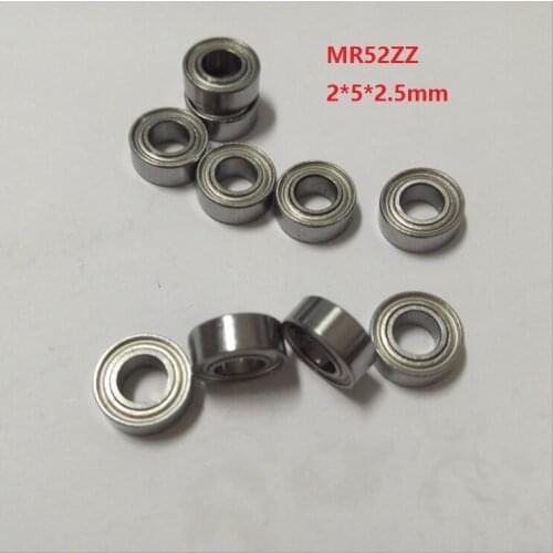 50/100/500pcs MR52ZZ MR52Z 2x5x2.5mm full ball miniature deep groove ball bearing2*5*2.5mm