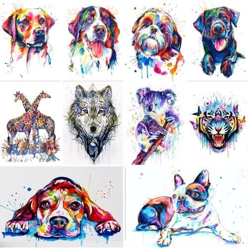 5D DIY Diamond Painting Watercolor Animal Cross Stitch Kit Full Diamond Embroidery Rhinestone Picture Mosaic Home Decoration